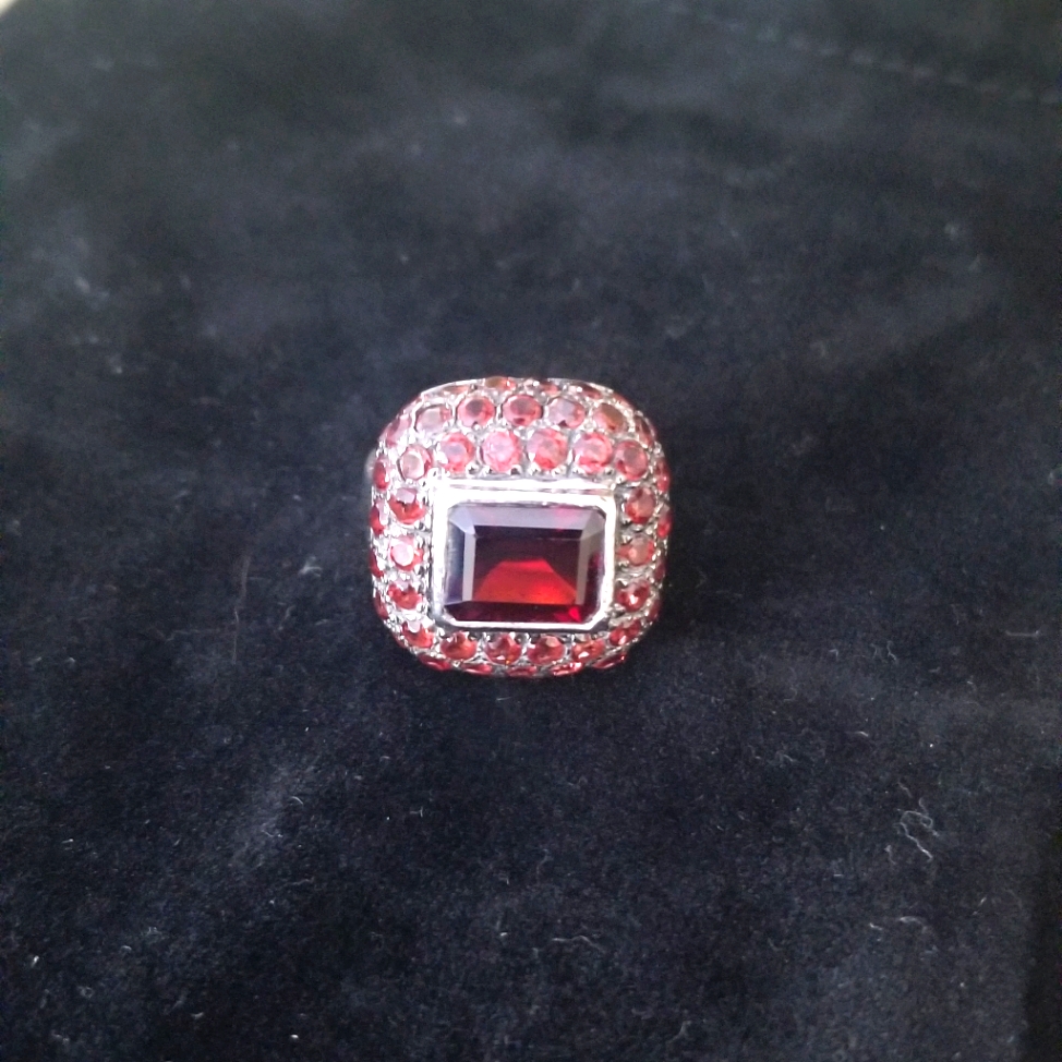 Pave Garnet Ruby Ring